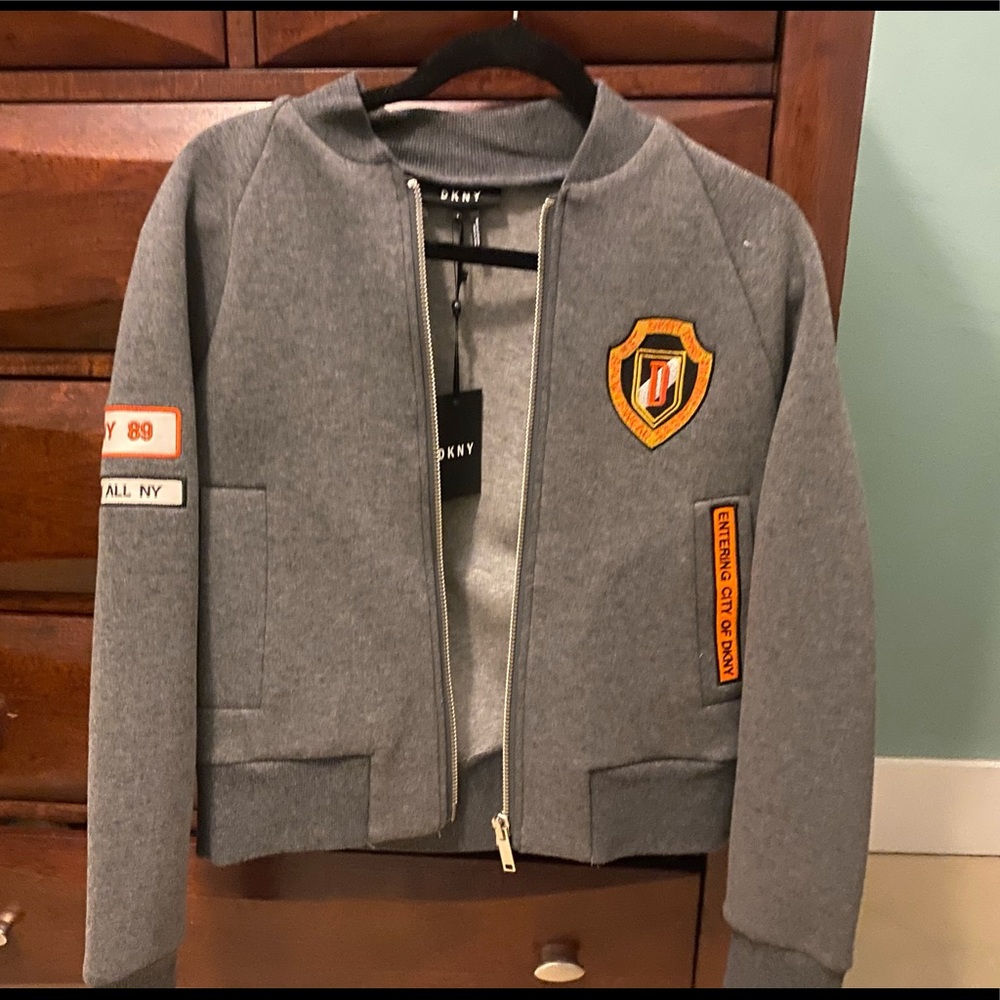 DKNY BOMBER JACKET NWT gray